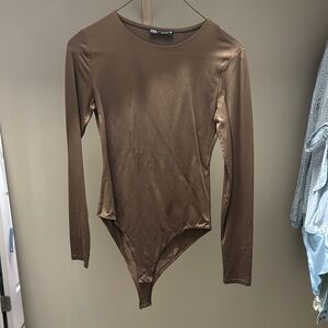 Brown Long Sleeve Bodysuit